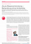 Research paper thumbnail of Akute Blasenentzündung – Behandlung ohne Antibiotika