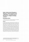 Research paper thumbnail of India, Health-related Regulatory Measures, and Investment Treaty Arbitration-Can Police Powers Doctrine be a Knight in Shining Armour