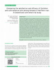 Research paper thumbnail of Comparing the satisfaction and efficacy of Cyclofem and contraceptive pills among females in Northern Iran: A randomized controlled trial study