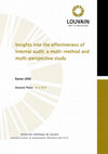 Research paper thumbnail of Insights into the Effectiveness of Internal Audit: A Multi-Method and Multi-Perspective Study