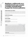 Research paper thumbnail of Monitorar o adolescente ou o estabelecimento que executa a medida socieducativa? O papel dos técnicos judiciários