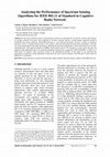 Research paper thumbnail of Analyzing the Performance of Spectrum Sensing Algorithms for IEEE 802.11 af Standard in Cognitive Radio Network