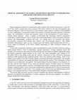 Research paper thumbnail of 1 Critical Assessment of Global and Regional Disaster Vulnerabilities Strategies for Mitigating Impacts