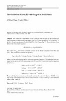 Research paper thumbnail of The Oxidation of Iron(II) with Oxygen in NaCl Brines