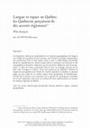 Research paper thumbnail of Langue et espace au Québec: les Québécois perçoivent-ils des accents régionaux?