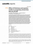 Research paper thumbnail of Effect of thickness and reaction media on properties of ZnO thin films by SILAR