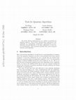 Research paper thumbnail of Tools for Quantum Algorithms Tad Hogg hogg