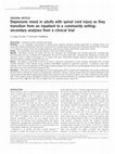 Research paper thumbnail of Depressive mood in adults with spinal cord injury as they transition from an inpatient to a community setting: secondary analyses from a clinical trial