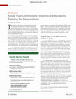 Research paper thumbnail of Know Your Community: Statistical Education/Training for Researchers