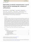 Research paper thumbnail of Optionality in animal communication: a novel framework for examining the evolution of arbitrariness