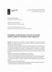 Research paper thumbnail of Evaluation of performance of local economic activity under an industrial cluster approach