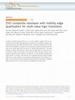 Research paper thumbnail of ZnO composite nanolayer with mobility edge quantization for multi-value logic transistors