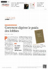 Research paper thumbnail of Critique du livre "des lobbys au menu" dans Santé décision et stratégie