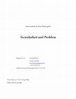 Research paper thumbnail of Gewohnheit und Problem (Masterarbeit)