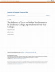 Research paper thumbnail of The Influence of Prices on Within-Year Persistence by Traditional College-Age Students In Four-Year Colleges