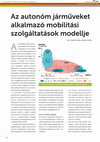 Research paper thumbnail of Az autonóm járműveket alkalmazó mobilitási szolgáltatások modellje