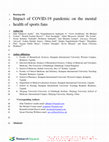 Research paper thumbnail of Running title 1 Impact of COVID-19 pandemic on the mental 2 health of sports fans