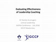 Research paper thumbnail of EVALUATING THE EFFECTIVENESS OF LEADERSHIP COACHING