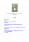 Research paper thumbnail of Mediterranean Historical Review 37.1 (2022) -- Table of Contents