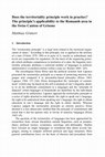 Research paper thumbnail of Does the territoriality principle work in practice? The principle’s applicability to the Romansh area in the Swiss Canton of Grisons