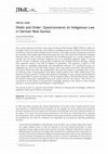 Research paper thumbnail of Shells and Order: Questionnaires on Indigenous Law in German New Guinea