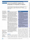 Research paper thumbnail of Access to paediatric surgery: the geography of inequality in Nigeria