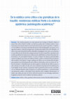 Research paper thumbnail of De la estética como crítica a las gramáticas de lo inaudito: resistencias estéticas frente a la violencia epistémica