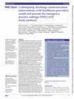 Research paper thumbnail of Codesigning discharge communication interventions with healthcare providers, youth and parents for emergency practice settings: EDUCATE study protocol