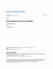 Research paper thumbnail of Scope Interactions with Pair-List Quantifiers / (with F Moltmann) 1994