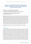 Research paper thumbnail of Analysis on the Influencing Factors of Agricultural Products Cross-Border e-Commerce Development in Yunnan Province of China