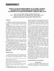 Research paper thumbnail of Effect of Major Improvement in Glycemic Control on Results of Cardiovascular Function Tests in Patients with Insulin-Dependent Diabetes Mellitus