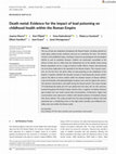 Research paper thumbnail of Death metal: Evidence for the impact of lead poisoning on childhood health within the Roman Empire