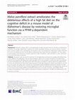 Research paper thumbnail of Malva parviflora extract ameliorates the deleterious effects of a high fat diet on the cognitive deficit in a mouse model of Alzheimer’s disease by restoring microglial function via a PPAR-γ-dependent mechanism