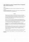 Research paper thumbnail of What is Missing in Government -Development Theories Or Management Basics: Analysis of Selected Cases