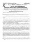 Research paper thumbnail of Factors Affecting Job Satisfaction in the Tourism Sector of Bangladesh