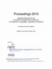 Research paper thumbnail of Proceedings 2010: Selected papers from the fourteenth college-wide conference for students in languages, linguistics & literature