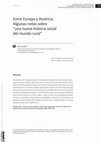 Research paper thumbnail of Entre Europa y América. Algunas notas sobre “una nueva historia social del mundo rural”