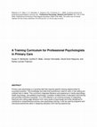 Research paper thumbnail of A training curriculum for professional psychologists in primary care