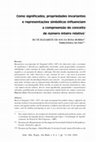 Research paper thumbnail of Como significados, propriedades invariantes e representações simbólicas influenciam a compreensão do conceito de número inteiro relativo *