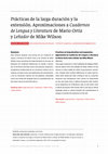 Research paper thumbnail of Prácticas de la larga duración y la extensión. Aproximaciones a Cuadernos de Lengua y Literatura de Mario Ortiz y Leñador de Mike Wilson