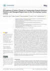 Research paper thumbnail of Perceptions of Safety Climate in Construction Projects between Workers and Managers/Supervisors in the Developing Country of Iran