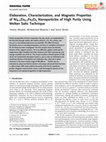 Research paper thumbnail of Elaboration, characterization and magnetic properties of cobalt nanoparticles synthesized by ultrasonic spray pyrolysis followed by hydrogen reduction