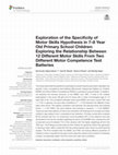 Research paper thumbnail of Exploration of the Specificity of Motor Skills Hypothesis in 7–8 Year Old Primary School Children: Exploring the Relationship Between 12 Different Motor Skills From Two Different Motor Competence Test Batteries