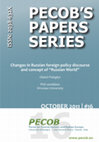 Research paper thumbnail of Changes in Russian foreign policy discourse and concept of "Russian World