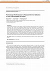 Research paper thumbnail of Post-merger Performance in Financial Service Industry: A Case of the Republic of Serbia