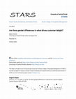 Research paper thumbnail of Are there gender differences in what drives customer delight?