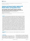 Research paper thumbnail of Statistical and Domain Analytics Applied to PV Module Lifetime and Degradation Science