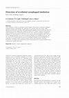 Research paper thumbnail of Detection of accidental oesophageal intubation Role of the anaesthetic assistant