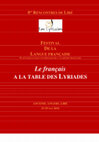 Research paper thumbnail of "Le français à la table des Lyriades" (Le festival de la langue française / 23-29 mai 2016) Ancenis, Angers, Liré