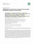 Research paper thumbnail of Identification of Good Practices in Long-Term Exercise-Based Rehabilitation Programs in Stroke Patients